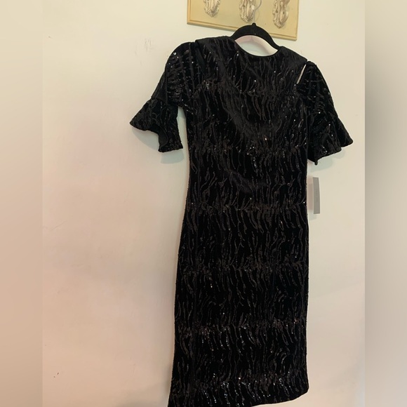 Teri Jon by Rickie Freeman Sequin Evening Gown Cocktail Glam New Years 6 Black - Picture 13 of 16